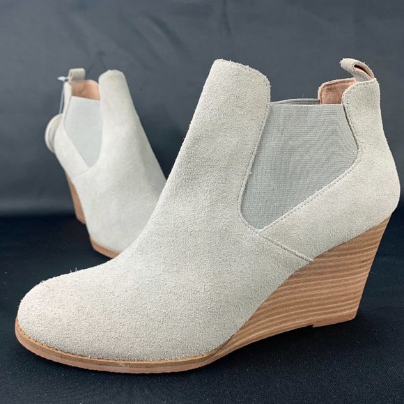 CASLON Willa Oatmeal‎ Gray Suede Chelsea Wedge Booties NWOB - Picture 11 of 11